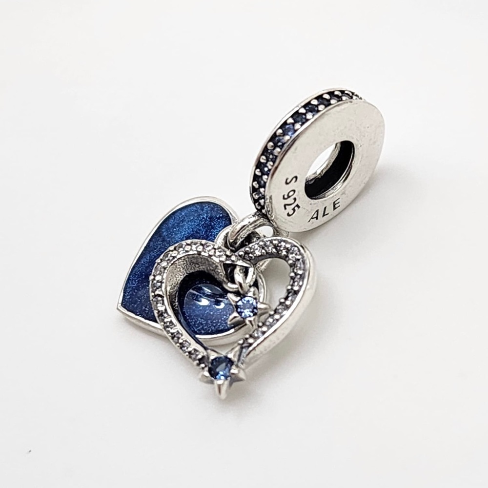Pandora Shooting Stars Heart Double Dangle Charm